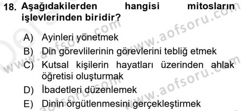 Sosyal Antropoloji Dersi 2017 - 2018 Yılı 3 Ders Sınav Soruları 18. Soru
