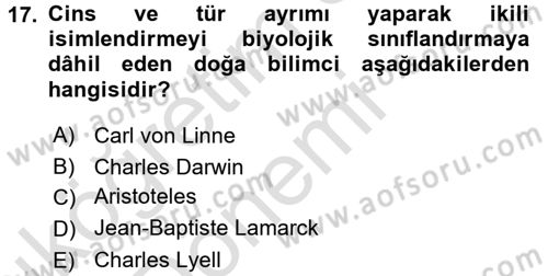 Sosyal Antropoloji Dersi 2017 - 2018 Yılı (Vize) Ara Sınav Soruları 17. Soru