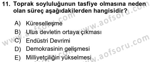 Sosyal Antropoloji Dersi 2017 - 2018 Yılı (Final) Dönem Sonu Sınav Soruları 11. Soru