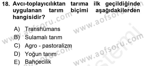 Sosyal Antropoloji Dersi 2017 - 2018 Yılı (Final) Dönem Sonu Sınav Soruları 18. Soru