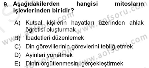 Sosyal Antropoloji Dersi 2017 - 2018 Yılı (Final) Dönem Sonu Sınav Soruları 9. Soru