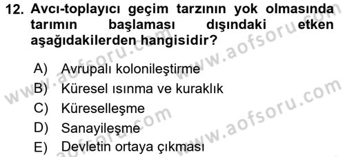 Sosyal Antropoloji Dersi 2018 - 2019 Yılı 3 Ders Sınav Soruları 12. Soru