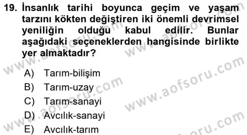 Sosyal Antropoloji Dersi 2018 - 2019 Yılı 3 Ders Sınav Soruları 19. Soru