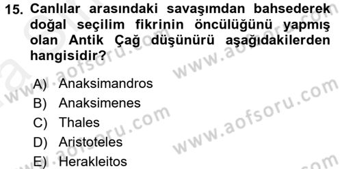 Sosyal Antropoloji Dersi Ara Sınavı Deneme Sınav Soruları 15. Soru