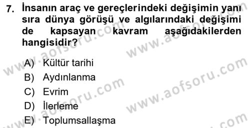 Sosyal Antropoloji Dersi 2018 - 2019 Yılı (Vize) Ara Sınav Soruları 7. Soru