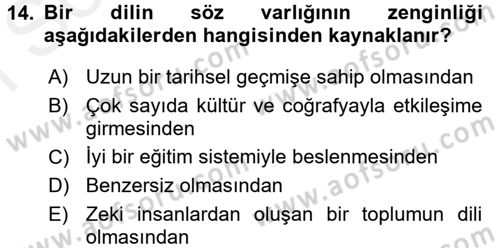 Sosyal Antropoloji Dersi 2018 - 2019 Yılı (Final) Dönem Sonu Sınav Soruları 14. Soru