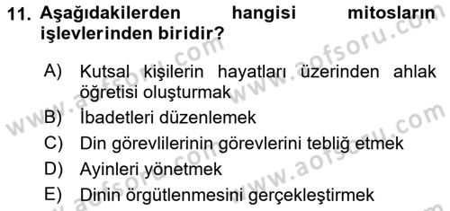 Sosyal Antropoloji Dersi 2018 - 2019 Yılı Yaz Okulu Sınav Soruları 11. Soru