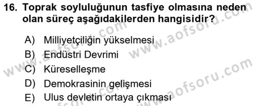 Sosyal Antropoloji Dersi 2018 - 2019 Yılı Yaz Okulu Sınav Soruları 16. Soru