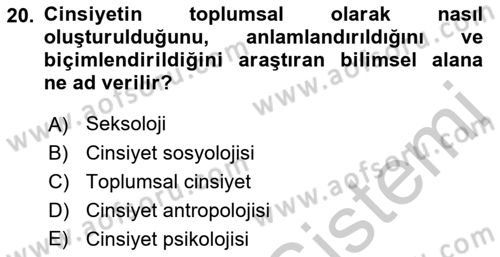 Sosyal Antropoloji Dersi 2018 - 2019 Yılı Yaz Okulu Sınav Soruları 20. Soru