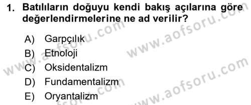 Sosyal Antropoloji Dersi Ara Sınavı Deneme Sınav Soruları 1. Soru