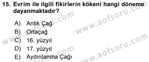 Sosyal Antropoloji Dersi 2019 - 2020 Yılı (Vize) Ara Sınav Soruları 15. Soru