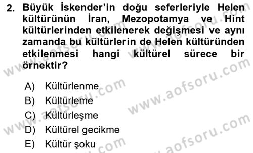 Sosyal Antropoloji Dersi 2019 - 2020 Yılı (Vize) Ara Sınav Soruları 2. Soru