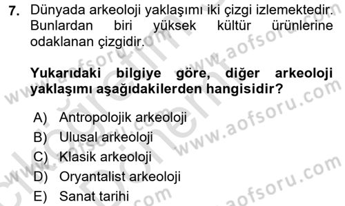 Sosyal Antropoloji Dersi Ara Sınavı Deneme Sınav Soruları 7. Soru