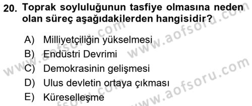 Sosyal Antropoloji Dersi 2019 - 2020 Yılı (Final) Dönem Sonu Sınav Soruları 20. Soru