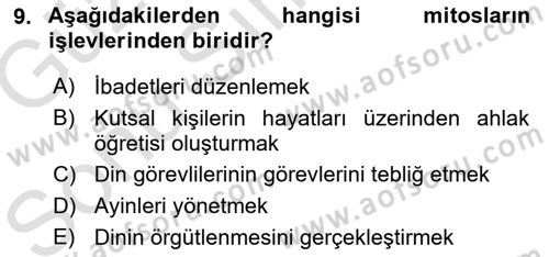 Sosyal Antropoloji Dersi 2019 - 2020 Yılı (Final) Dönem Sonu Sınav Soruları 9. Soru