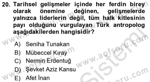 Sosyal Antropoloji Dersi 2021 - 2022 Yılı (Final) Dönem Sonu Sınav Soruları 20. Soru