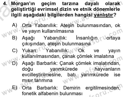 Sosyal Antropoloji Dersi 2021 - 2022 Yılı (Final) Dönem Sonu Sınav Soruları 4. Soru