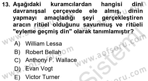 Sosyal Antropoloji Dersi 2021 - 2022 Yılı Yaz Okulu Sınav Soruları 13. Soru