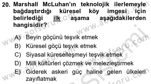 Sosyal Antropoloji Dersi 2021 - 2022 Yılı Yaz Okulu Sınav Soruları 20. Soru
