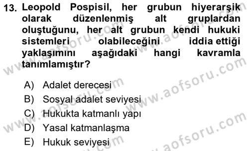 Sosyal Antropoloji Dersi Ara Sınavı Deneme Sınav Soruları 13. Soru