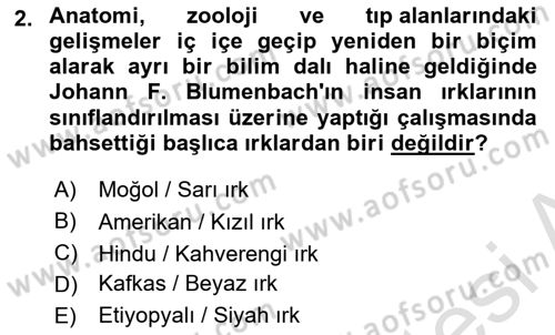 Sosyal Antropoloji Dersi 2022 - 2023 Yılı (Final) Dönem Sonu Sınav Soruları 2. Soru