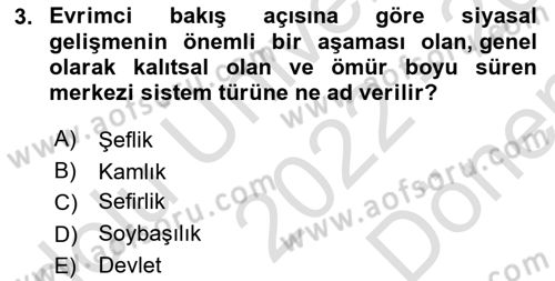 Sosyal Antropoloji Dersi 2022 - 2023 Yılı (Final) Dönem Sonu Sınav Soruları 3. Soru