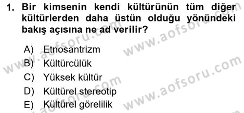 Sosyal Antropoloji Dersi 2023 - 2024 Yılı (Final) Dönem Sonu Sınav Soruları 1. Soru
