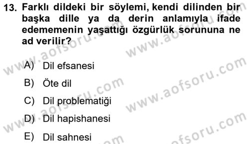 Sosyal Antropoloji Dersi 2023 - 2024 Yılı (Final) Dönem Sonu Sınav Soruları 13. Soru