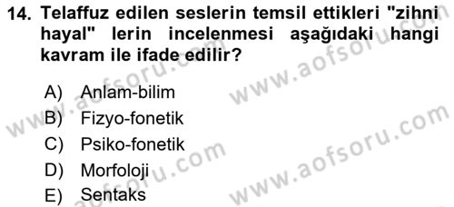Sosyal Antropoloji Dersi 2023 - 2024 Yılı (Final) Dönem Sonu Sınav Soruları 14. Soru