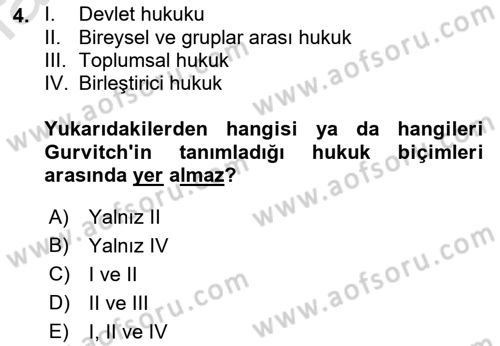 Sosyal Antropoloji Dersi 2023 - 2024 Yılı (Final) Dönem Sonu Sınav Soruları 4. Soru