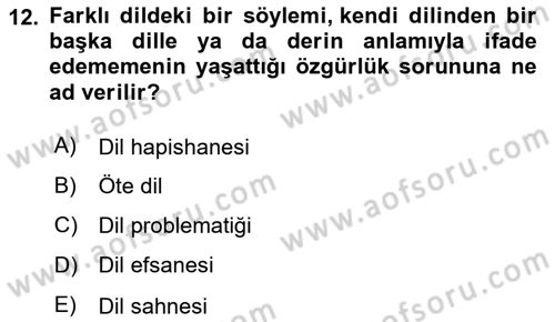 Sosyal Antropoloji Dersi 2023 - 2024 Yılı Yaz Okulu Sınav Soruları 12. Soru