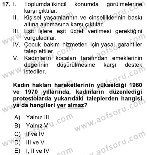 Sosyal Antropoloji Dersi 2023 - 2024 Yılı Yaz Okulu Sınav Soruları 17. Soru