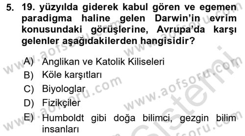 Sosyal Antropoloji Dersi 2024 - 2025 Yılı (Vize) Ara Sınav Soruları 5. Soru