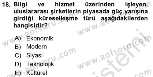 Sosyal Antropoloji Dersi 2024 - 2025 Yılı Yaz Okulu Sınav Soruları 18. Soru