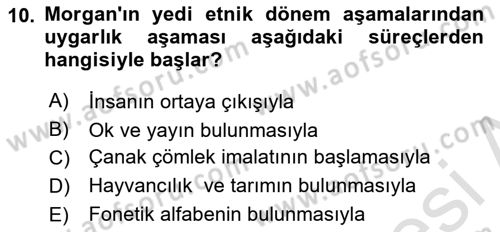 Sosyal Antropoloji Dersi 2025 - 2026 Yılı (Vize) Ara Sınav Soruları 10. Soru
