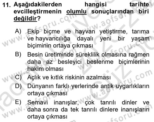 Sosyal Antropoloji Dersi 2025 - 2026 Yılı (Vize) Ara Sınav Soruları 11. Soru