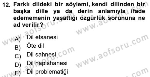 Sosyal Antropoloji Dersi 2025 - 2026 Yılı (Final) Dönem Sonu Sınav Soruları 12. Soru