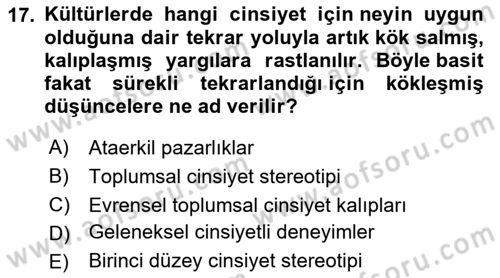 Sosyal Antropoloji Dersi 2025 - 2026 Yılı (Final) Dönem Sonu Sınav Soruları 17. Soru