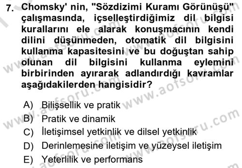 Sosyal Antropoloji Dersi 2025 - 2026 Yılı (Final) Dönem Sonu Sınav Soruları 7. Soru