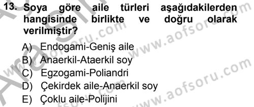 Davranış Bilimlerine Giriş Dersi 2012 - 2013 Yılı (Vize) Ara Sınav Soruları 13. Soru