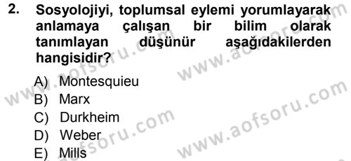 Davranış Bilimlerine Giriş Dersi 2012 - 2013 Yılı (Vize) Ara Sınav Soruları 2. Soru