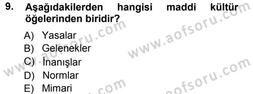 Davranış Bilimlerine Giriş Dersi 2012 - 2013 Yılı (Vize) Ara Sınav Soruları 9. Soru