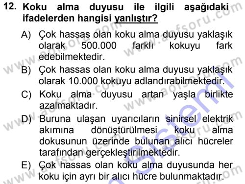 Davranış Bilimlerine Giriş Dersi 2012 - 2013 Yılı (Final) Dönem Sonu Sınav Soruları 12. Soru