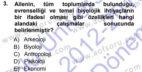Davranış Bilimlerine Giriş Dersi 2012 - 2013 Yılı (Final) Dönem Sonu Sınav Soruları 3. Soru