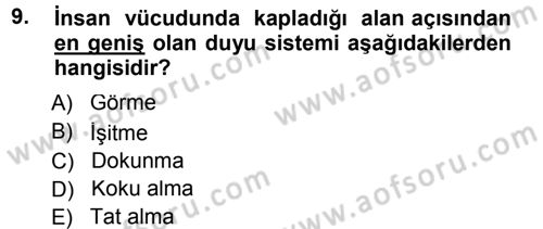 Davranış Bilimlerine Giriş Dersi 2012 - 2013 Yılı (Final) Dönem Sonu Sınav Soruları 9. Soru