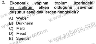 Davranış Bilimlerine Giriş Dersi 2012 - 2013 Yılı Tek Ders Sınav Soruları 2. Soru