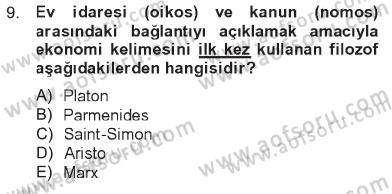 Davranış Bilimlerine Giriş Dersi 2012 - 2013 Yılı Tek Ders Sınav Soruları 9. Soru