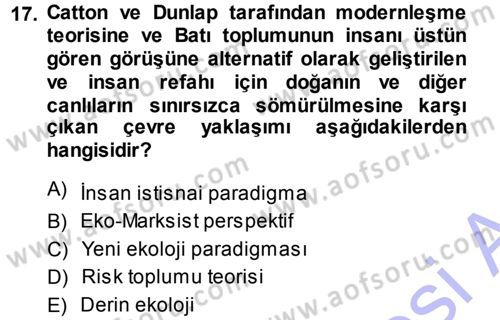 Davranış Bilimlerine Giriş Dersi 2013 - 2014 Yılı (Vize) Ara Sınav Soruları 17. Soru