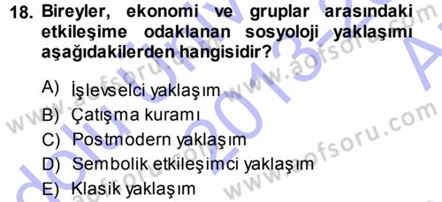 Davranış Bilimlerine Giriş Dersi 2013 - 2014 Yılı (Vize) Ara Sınav Soruları 18. Soru
