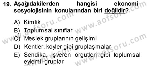 Davranış Bilimlerine Giriş Dersi 2013 - 2014 Yılı (Vize) Ara Sınav Soruları 19. Soru